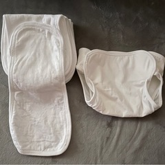 【未使用】新生児用の布おむつ、布おむつカバー