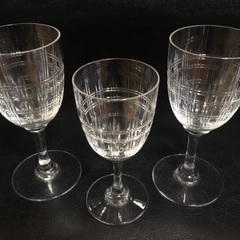 アンティークBaccarat「ワイングラス　ペア+ リキュールグラス(おまけ)」