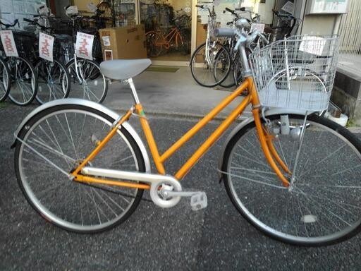 中古自転車２０６０　前後タイヤ新品！　２７インチ　ギヤなし　ダイナモライト