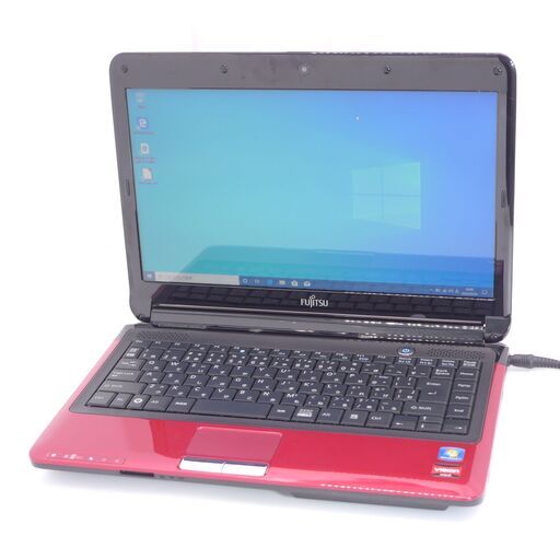 中古美品 14型 赤色 ノートパソコン 富士通 LH52/C AMD 4GB 500G DVDマルチ 無線 Wi-Fi webカメラ Windows10 Office 即使用可