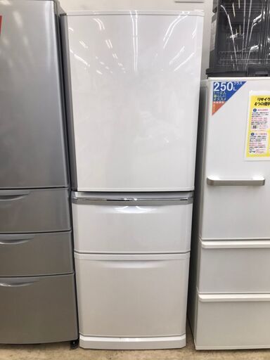 MITSUBISHI 335L冷蔵庫 2017年 MR-C34A-W 三菱 ファミリー冷蔵庫 No.2641