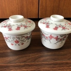 昭和レトロ　茶碗蒸しの器　2個セット　MARUKA陶器