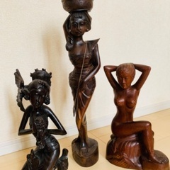 美人木彫りなど✖︎15点　置物コレクション　アフリカ　民族お飾り