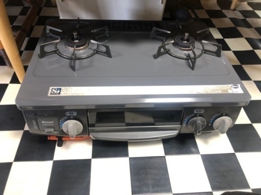 【リサイクルサービス八光　田上店　安心の3か月保証　配達・設置OK】リンナイ Rinnai KGM563DGR/LP [ガステーブル LPガス用 右強火力]