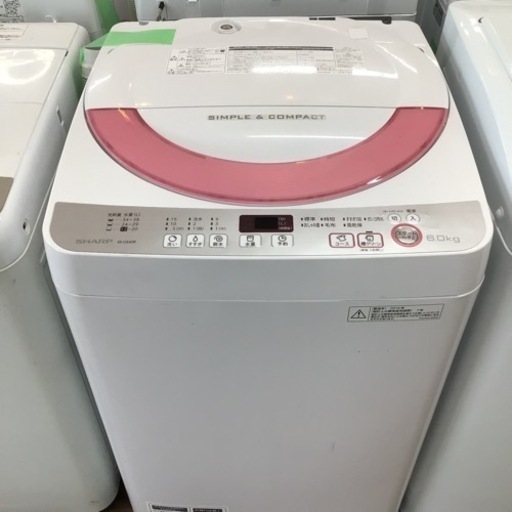 洗濯機 シャープ ES-GE60R 2016年製 6.0kg
