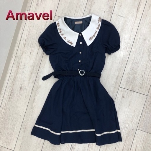 Amavel アマベルf ネイビーワンピース あきぽん 那覇のワンピースの中古 古着あげます 譲ります ジモティーで不用品の処分