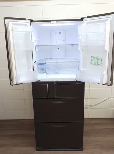 【中古品】冷蔵庫　三菱　6ドア　フレンチドア　容量475L　2014年製　型番：MR-JX48LX-RW