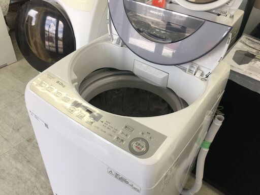 （商談中）洗濯機の分解クリーニング行っています！配送設置込み シャープ8.0K洗濯機 2018年製 分解クリーニング済み！！
