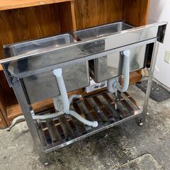 【急募・格安】業務用２層シンク　中古　厨房　キッチン　二層シンク