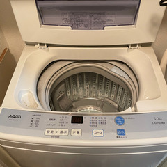 【無料でお譲りします】AQUA 洗濯機 AQW-S60D
