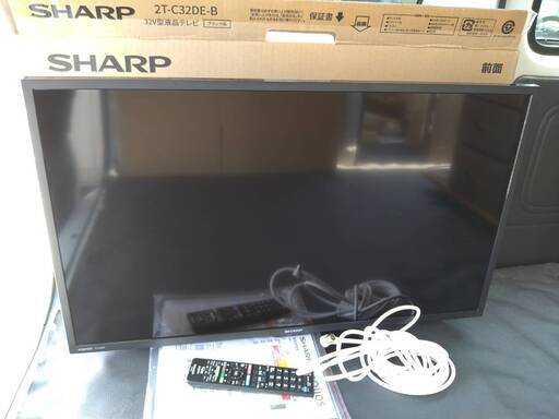 SHARP/シャープ AQUOS/アクオス 32インチ 液晶テレビ 2021年製 2T-C32DE HDMI 動作確認済 TV カード/リモコン/ケーブル付属