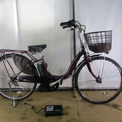 B980★整備済み　中古電動自転車　PASナチュラ　パープル　8...