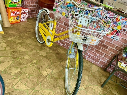 子供自転車　24インチ　新古車　格安　イエロー
