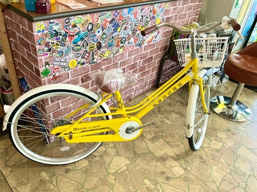 子供自転車 24インチ 新古車 格安 イエロー