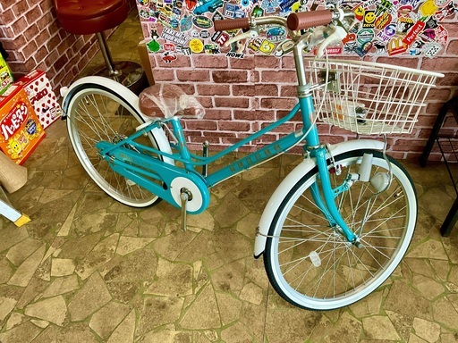 子供自転車　24インチ　新古車　格安　ブルーグレイ