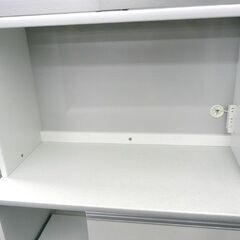 レンジボード スリム 幅89×奥45×高195.5㎝ キッチン 食器棚 ホワイト/白