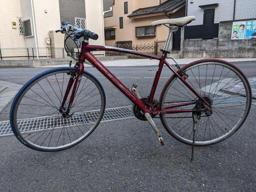 クロスバイク　あさひ　プレスポ\nワインレッド　25c 460mm 3✕8速　狭山市引取限定