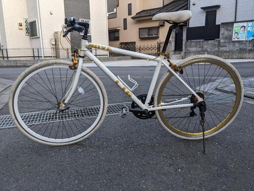 クロスバイク　ootomo lig 　ゴールド\u0026ホワイト　狭山市引取限定