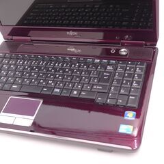 保証付 中古良品 日本製 15.6型 紫 ノートパソコン 富士通 AH550/5BC 