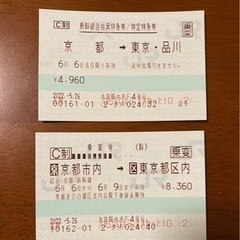新幹線自由席【6/6限定】京都→東京