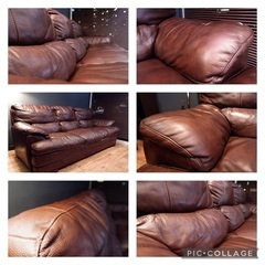 ☑️メル売約済　Shanghai高級ブランドアメリカサイズ一流本革25万３人掛けソファー超極上状態