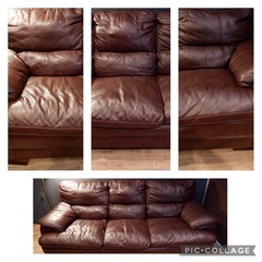 ☑️メル売約済　Shanghai高級ブランドアメリカサイズ一流本革25万３人掛けソファー超極上状態