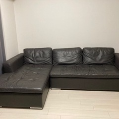 本革L型カウチソファ