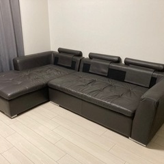 本革L型カウチソファ