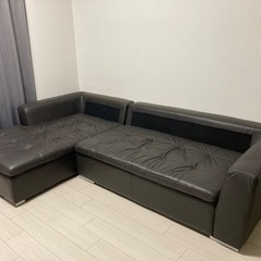 本革L型カウチソファ