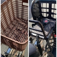 商談中☆子ども乗せ　自転車　三人乗り　バスケット　ベージュ