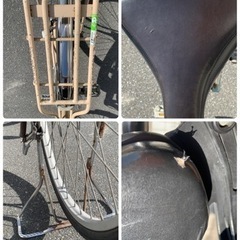 商談中☆子ども乗せ　自転車　三人乗り　バスケット　ベージュ