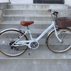 子ども用自転車/白/24inch