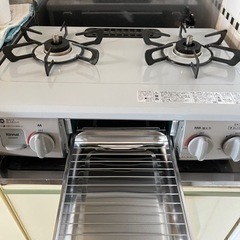 リンナイ ガステーブル 都市ガス12A・13A用 幅約56cm 片面焼きグリル 左強火力 KG35NGRL/13A スカイグレー