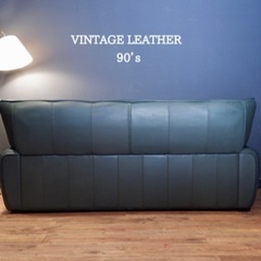 ☑️ヤフ売薬済　コレクターカリモク90’svintage50万レザー３人掛けソファー