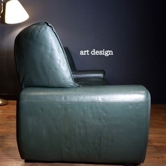 ☑️ヤフ売薬済　コレクターカリモク90’svintage50万レザー３人掛けソファー