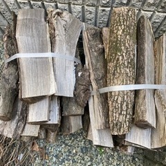 薪　桜の木　バーベキュー　