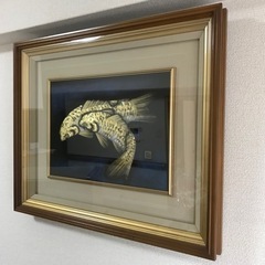 日展評議員 輪島塗沈金作家 小西啓介 作品『双鯉の図』漆芸