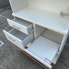 人気の白!! 激安食器棚!! ニトリ キッチンボード キッチン収納 RIPE 90KBS