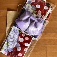 【6/23限りで終了】浴衣 帯 セット 赤 薄紫 最終受渡：6/...