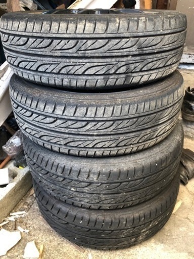 車のパーツ ゼストスパーク用 ホイルタイヤ ナット付きのみ 165/55R14