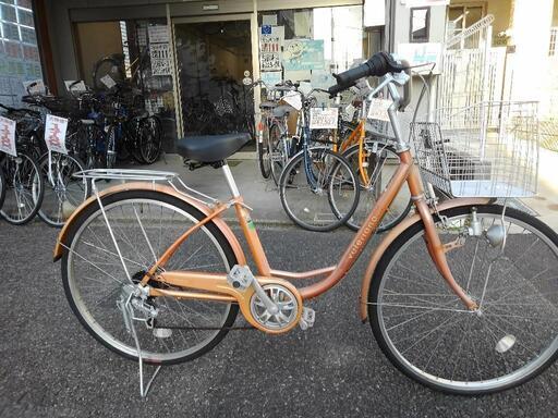 同梱 中古自転車2065 前後タイヤ新品！ 26インチ 6段ギヤ