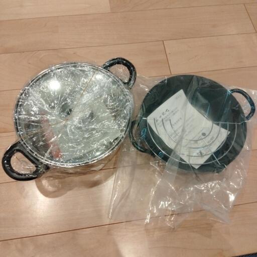 新品 両手鍋１８cm 天ぷら鍋２２cm セット