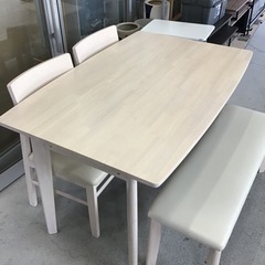 ○販売終了○ニトリ 食卓セット 4人掛け ダイニングテーブル ベンチ×1  
