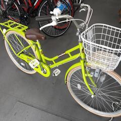 売り切れました【中古自転車】子供用24インチ　黄緑　ベージュタイヤ