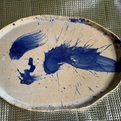 陶器手作り食器　大皿楕円形　　　1つ
