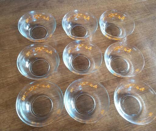 昭和レトロ PARKA GLASS 花柄ガラス食器 ボウル　PARKAGLASS