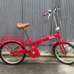 折りたたみ自転車　レッド