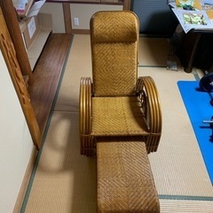 ラタン　籐の長椅子