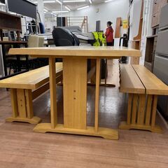 ダイニングセット ダイニングテーブル ベンチ2台 🚚自社配送時💳代引き可🚚(現金、クレジット、スマホ決済対応) 