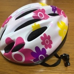 自転車用子どもヘルメット　軽量　ピンク　花柄